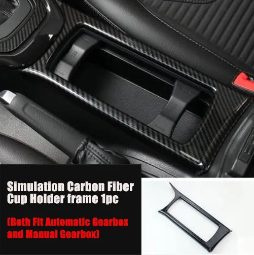 Carbon Cup Holder Car Styling Accessories Gear Panel Water Cup Holder Trim Decorative Sticker For Ford Focus 3 mk3 Sedan Hatchback - Название цвета: Carbon Cup Holder