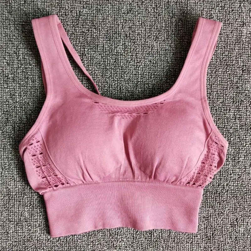 bra B Pink 21 стиль женский бесшовный спортивный бюстгальтер Беговая одежда для йоги Бюстгальтер с подушечками спортивный бюстгальтер энергия фитнес топы Спортивная одежда - Цвет: bra B Pink