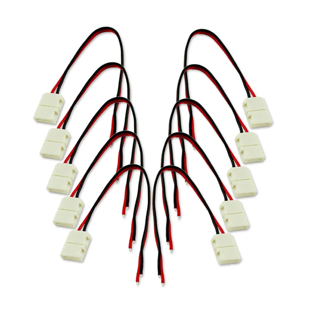 

8mm Wide PCB 5/10/20/50/100pcs 2 Pin Single Clip LED Connector Extension Cable Wire For 3528/2835 Single Color LED Strip Light