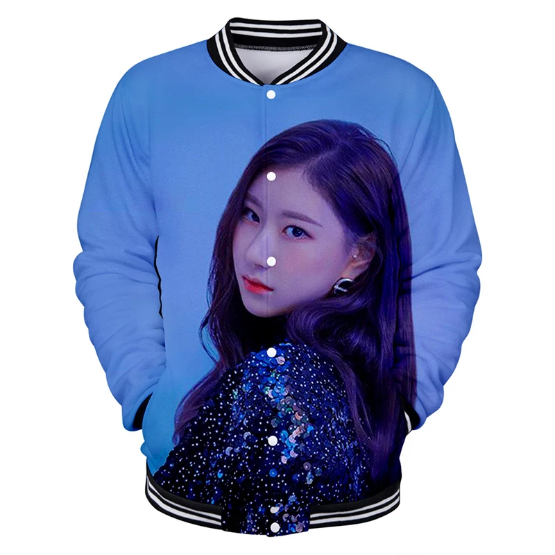 

3d Baseball Jacket Itzy Kpop Fashion Hip Hop Men Women Hoodie Sweatshirt Casual Pocket Button Long Sleeve 3D Hoodies Jackets 4XL