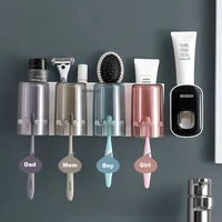 wall mount automatic toothpaste dispenser bathroom accessories set toothpaste squeezer dispenser bathroom toothbrush holder