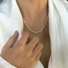 Модное серебряное сверкающее ожерелье-чокер с цепочкой для ключицы для женщин, изящное ювелирное изделие для свадебной вечеринки, подарок на день рождения 2021