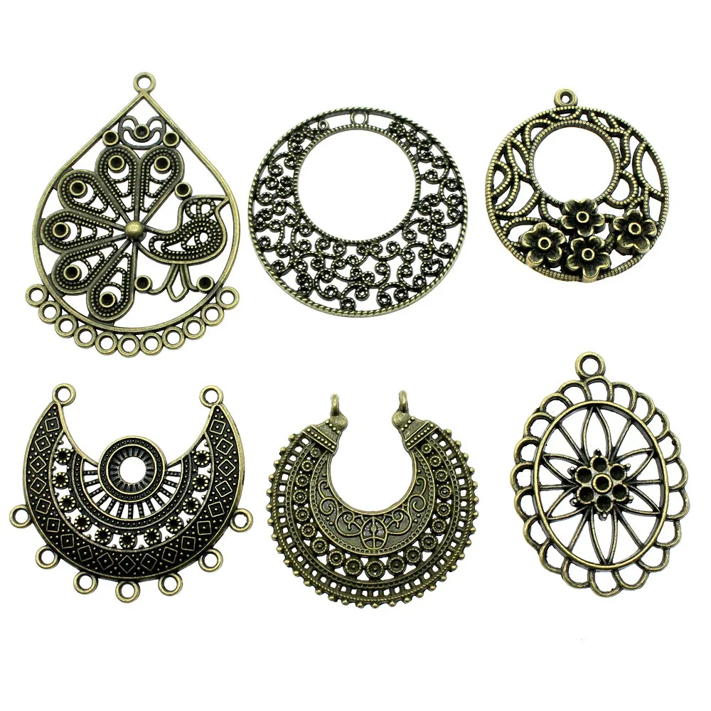

2pcs Charms Earrings Connector Antique Bronze Color Earrings Connector Charms Pendants Earrings Connector Charms DIY Making