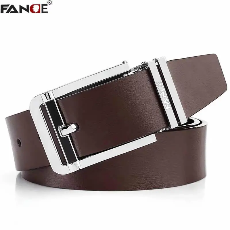 

FANGE men belt men Leather Belt Male Pin Buckle belts Fashion Designer High Quality luxury brand Men's Belts coffee FG4602B-4