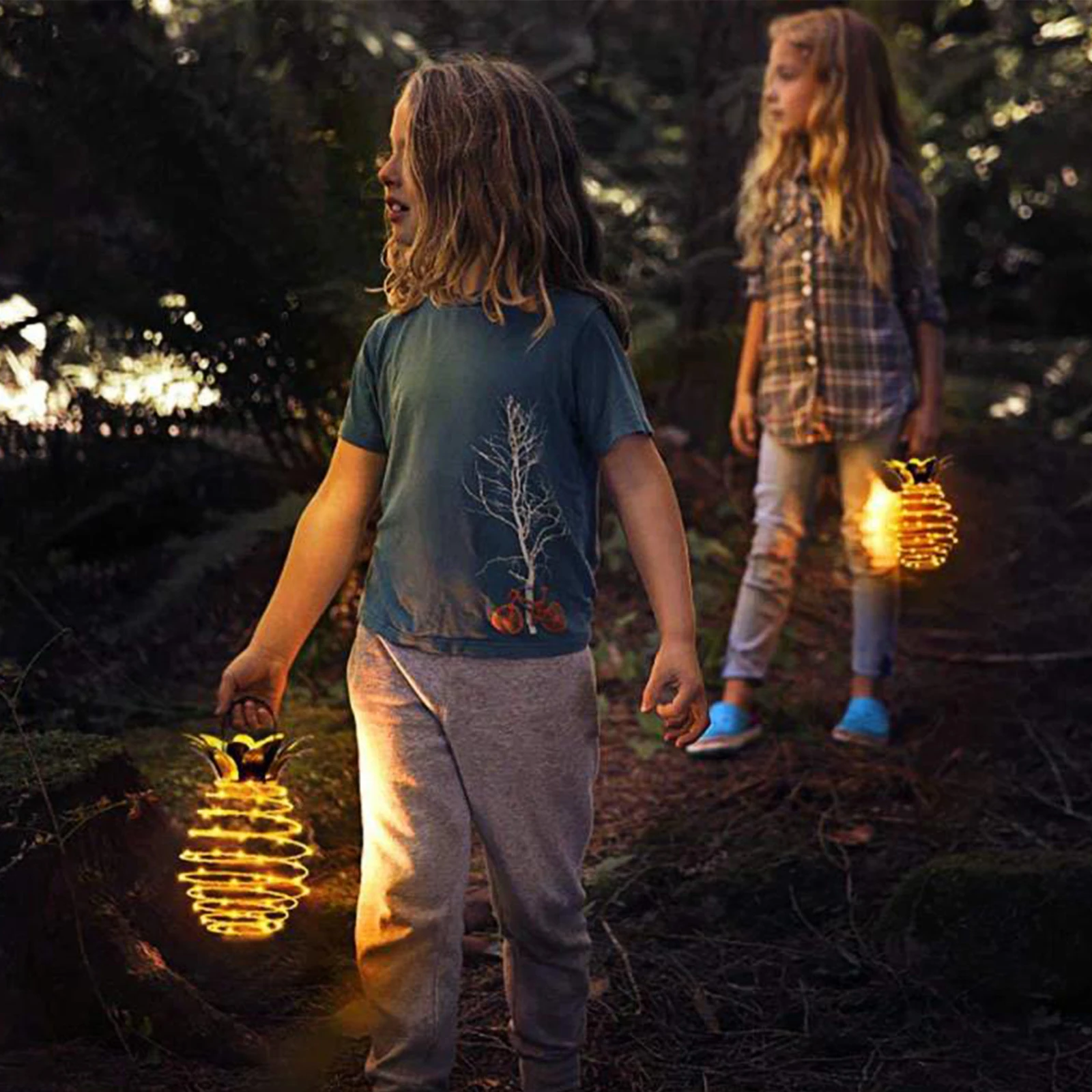 

Solar Pineapple Shape Lights, Outdoor Hanging LED Waterproof Copper Wire Fairy Night Lamp, Iron Wire Art Garden Decor