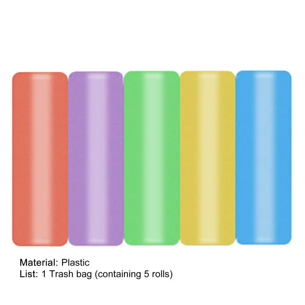 

5 Rolls/Bag Garbage Bag Disposable Large Capacity Plastic Strong Bearing Capacity Trash Disposal Pouch for Daily Use