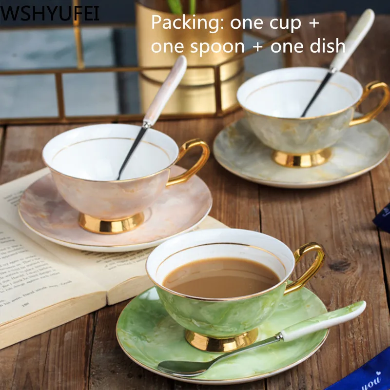 New luxury Phnom Penh coffee cup Elegant milk Office high-grade flower tea Household set drinking utensils WSHYUFEI | Дом и сад