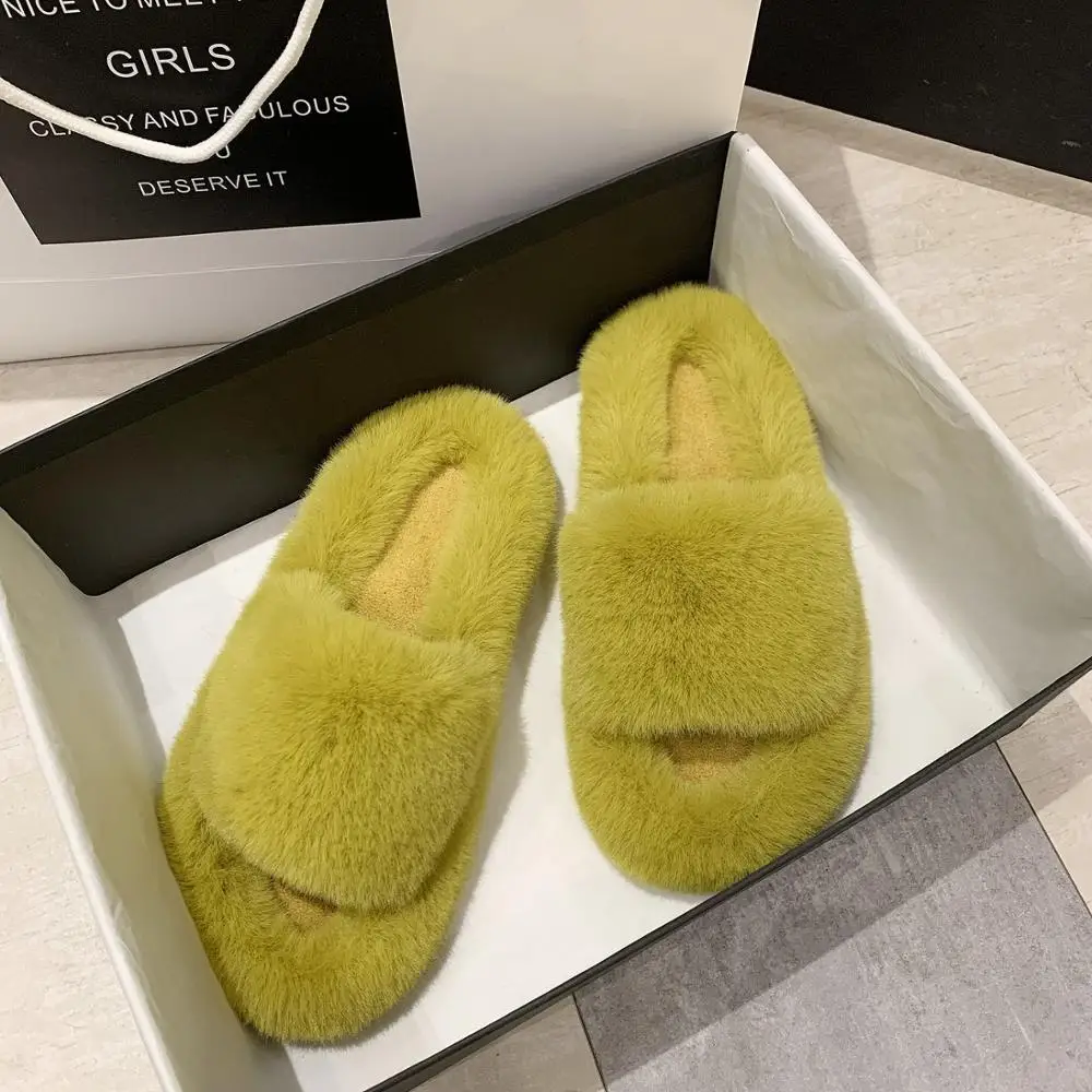 

Winter Women's Cozy Fur Memory Foam Slippers Non-Slip House Shoes Indoor Outdoor Bedroom Warm Skin-Friendly Perfect Luxury