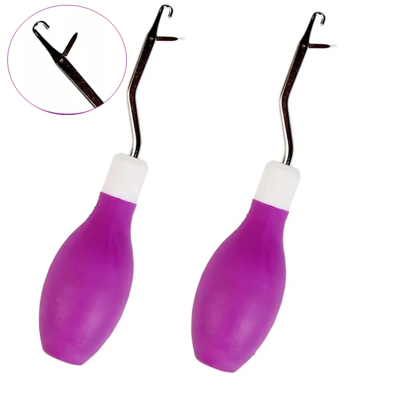 

KAOBUY 2 шт. крюк с защелкой крючком иглы, иглы для вязания крючком с фиолетовым ручка для Изготовление поделок своими руками и огромные косички...