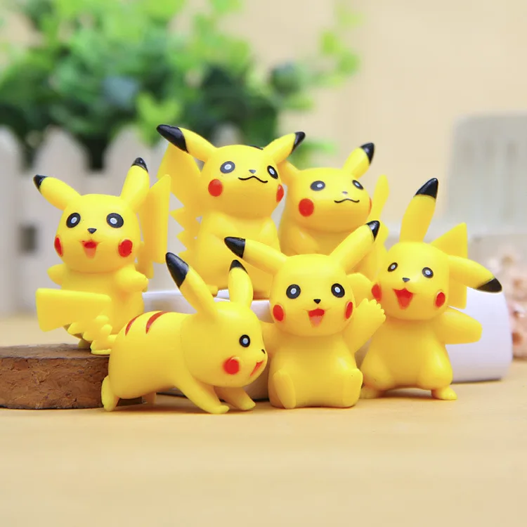 

6pcs/set Pikachu Anime Figure Doll 3-3.5cm Mini toy Pokemon Figures Cartoon Modeling doll Pvc Model birthday Toys for Children