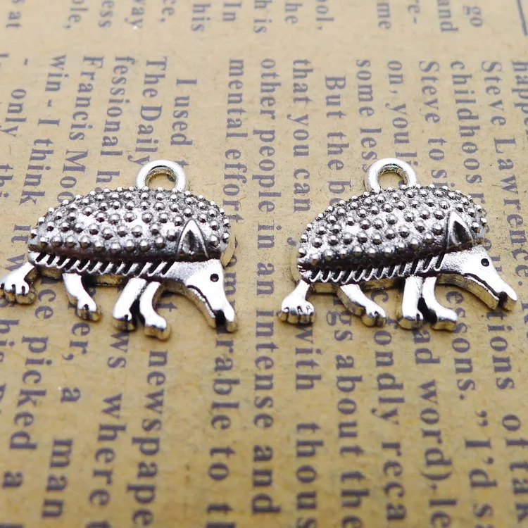 

20 PCS/Lot 15mm*18mm Antique Silver Color Hedgehog Charm Handcraft Pendants For Jewelry Making DIY