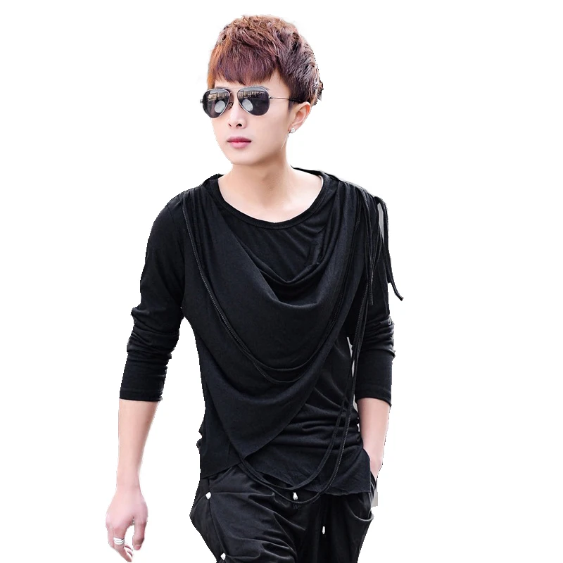 Новинка Осень-зима модная мужская майка с длинным рукавом Футболка большого