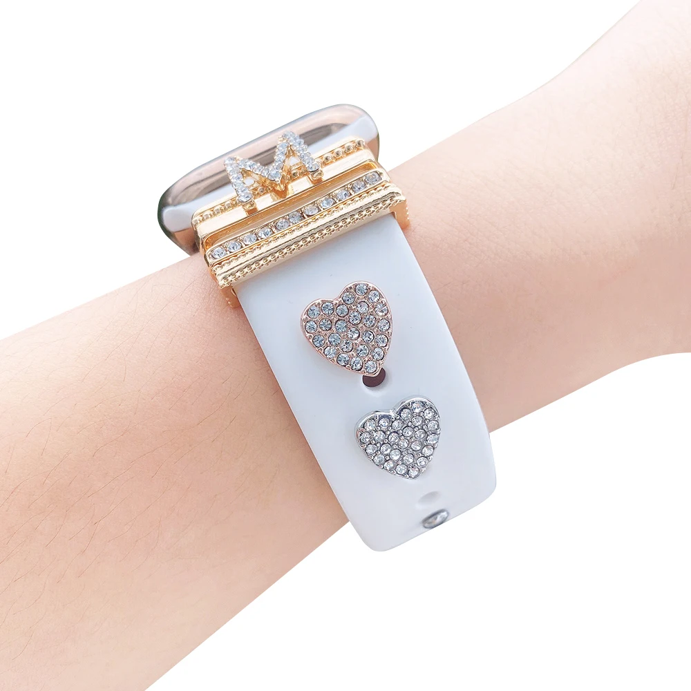 

Charms Decorative Ring for Apple Watch Band Silicone Strap Creative Decorative Nails Watchband Accessories for iwatch Bracelet