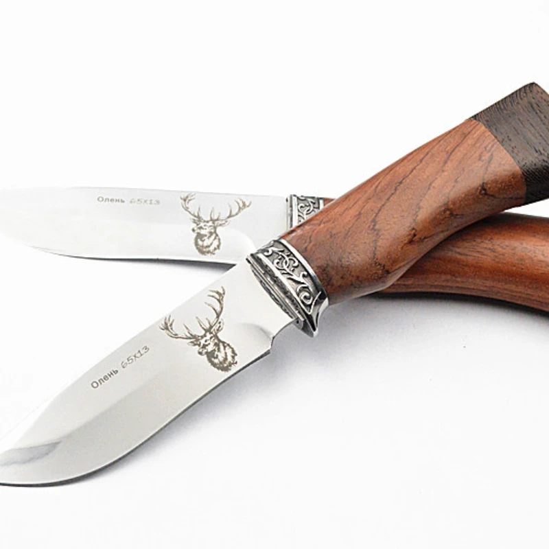 

Hysenss 440C Stainless Blade Fixed Blade Knifes for Outdoor Jungle Survival Hunting Peeling Tool Wood Handle Straight Knifes