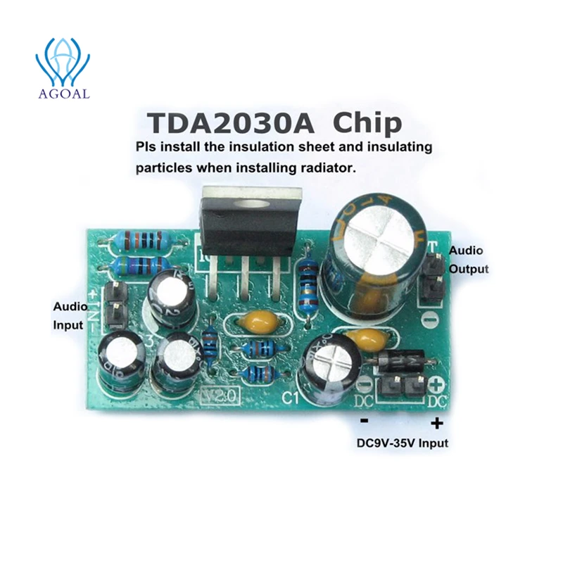 TDA2030A TDA2030 электронный аудио усилитель мощности плата модуля моно 18 Вт DC 9В 24В