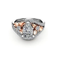 elegant female dazzling flower ring zircon anniversary jewelry high quality exquisite crystal wedding engagement fashion rin