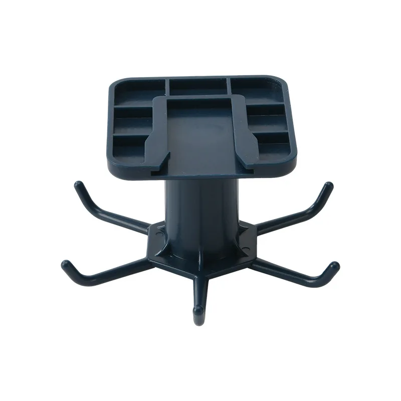 

Kitchen and bathroom tools wall hanging 6 hook rack rotatable hook without nails without trace paste spatula soup spoon rack