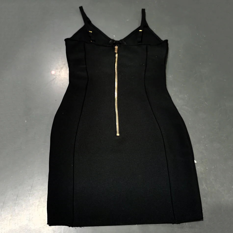

2020 Summer New Fashion Ladies Spaghetti V-Neck Tight Sexy Black Belt Slim Fit Bandage Dress Club Party Dress
