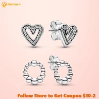 new 925 sterling silver sparkling heart shape stud earrings ever women stud earrings jewelry