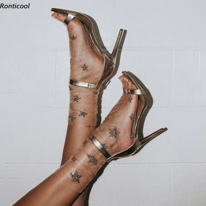 Ronticool Новые ручной работы женские летние босоножки Ремешок на щиколотке туфли