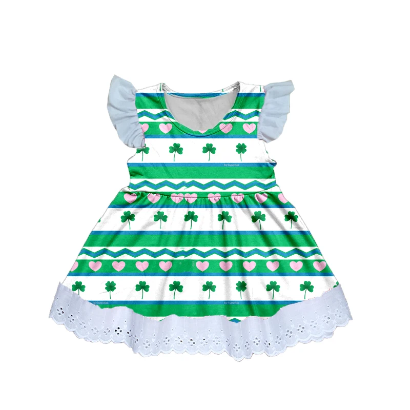Drop Shipping 2020 Fancy spring Valentine's Day cotton hot sale Easter girl boutique kids dress | Детская одежда и обувь