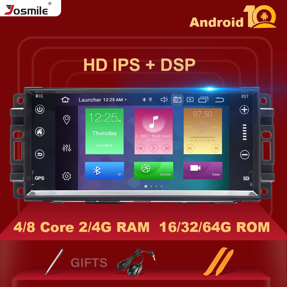 Автомагнитола 1Din Android 10 для Jeep Grand Cherokee Chrysler 300C Compass Patriot DodgeSebring GPS навигация стерео