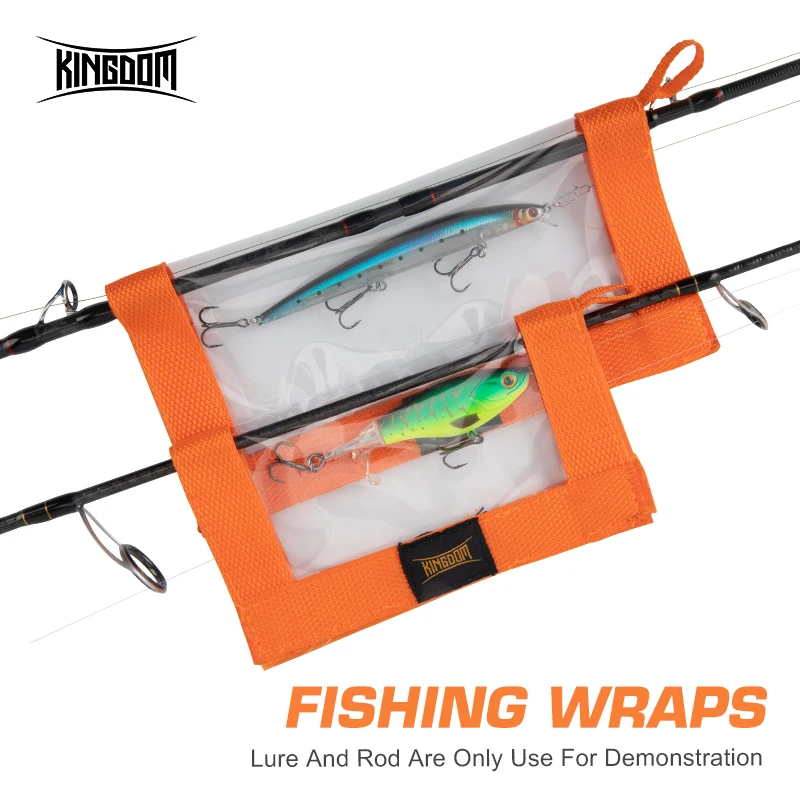 Kingdom-anzuelo de pesca de PVC transparente, envolturas protectoras impermeables, duraderas, bolsas de señuelos fijas, bolsa de almacenamiento, accesorios de pesca