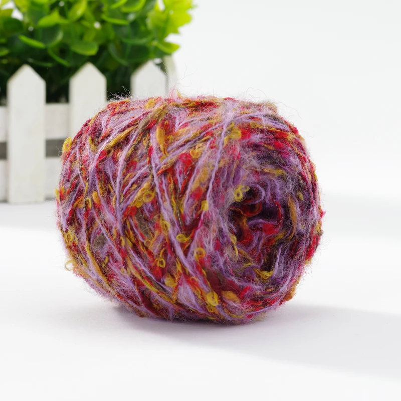 Вязание вручную ick шарф очень пушистая мохеровая пряжа вязание крючком крупные