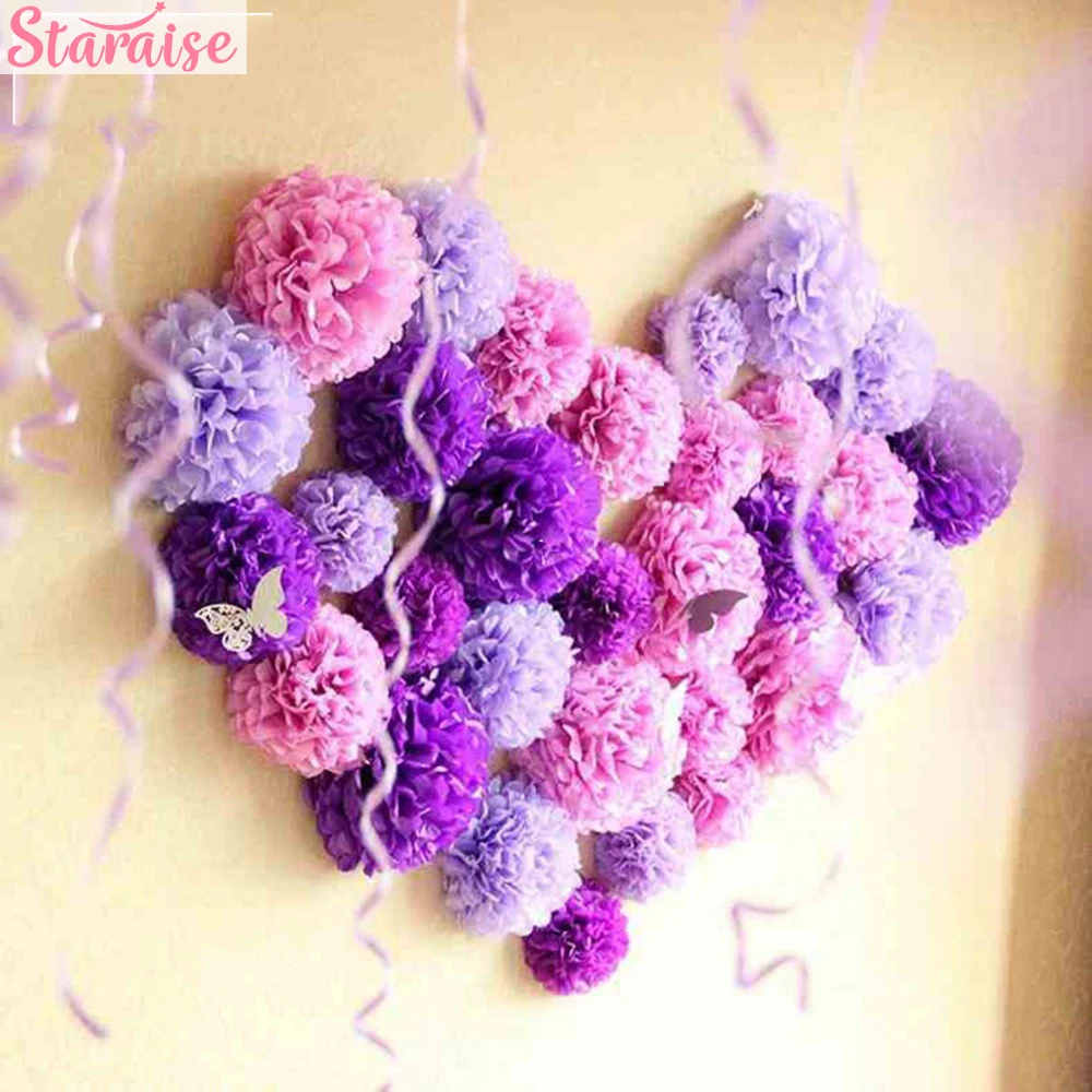 5 шт. 20 см китайская бумага Pom Poms Свадебные украшения шарики из искусственных