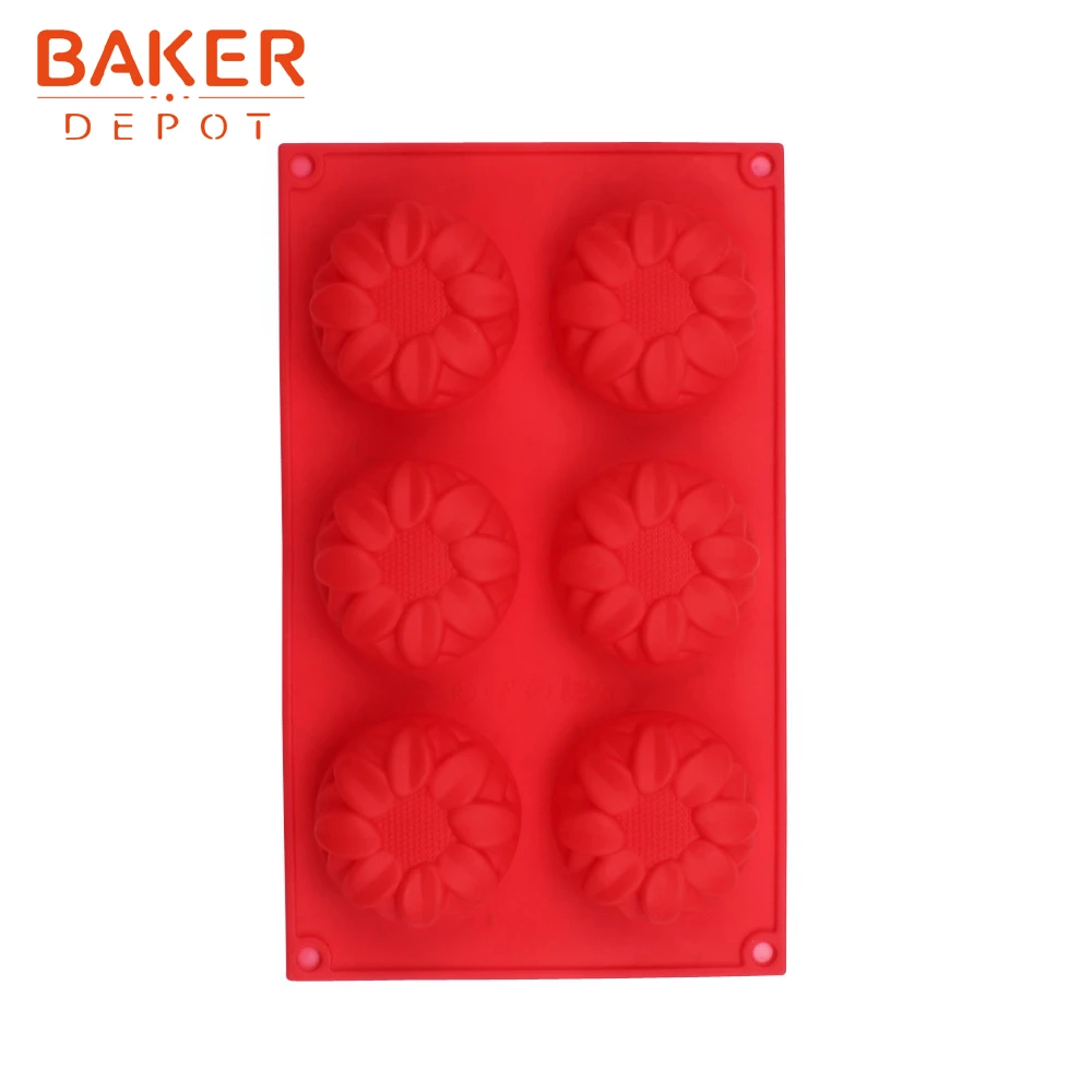 6 решеток Подсолнух ручная работа формы для мыла силиконовая форма торта желе