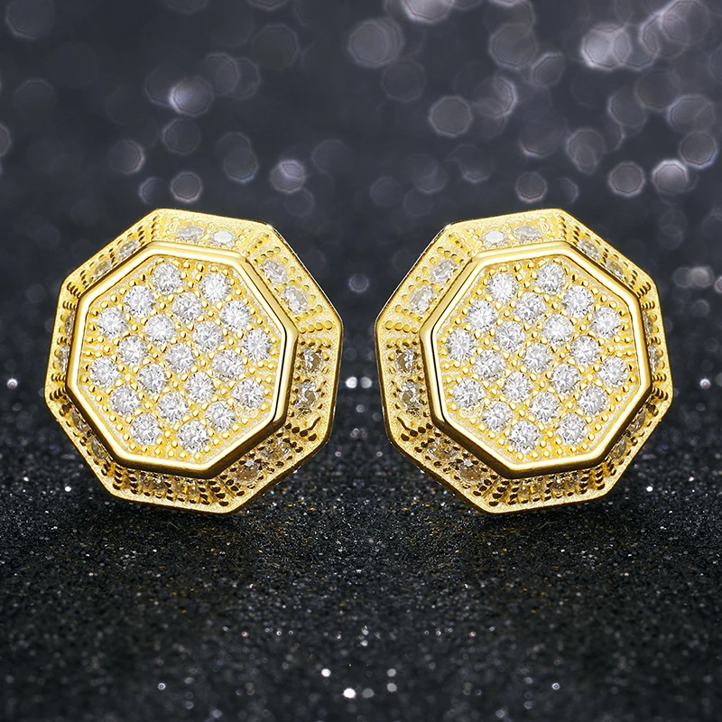 

D Color Moissanite Earrings For Women 2022 Fashion Gemstone Stud Earrings Silver 925 Jewelry