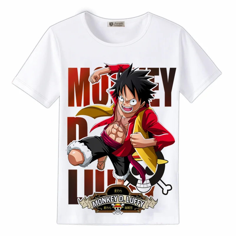 Футболка для косплея из японского аниме One Piece Monkey D. Летняя мультяшная футболка