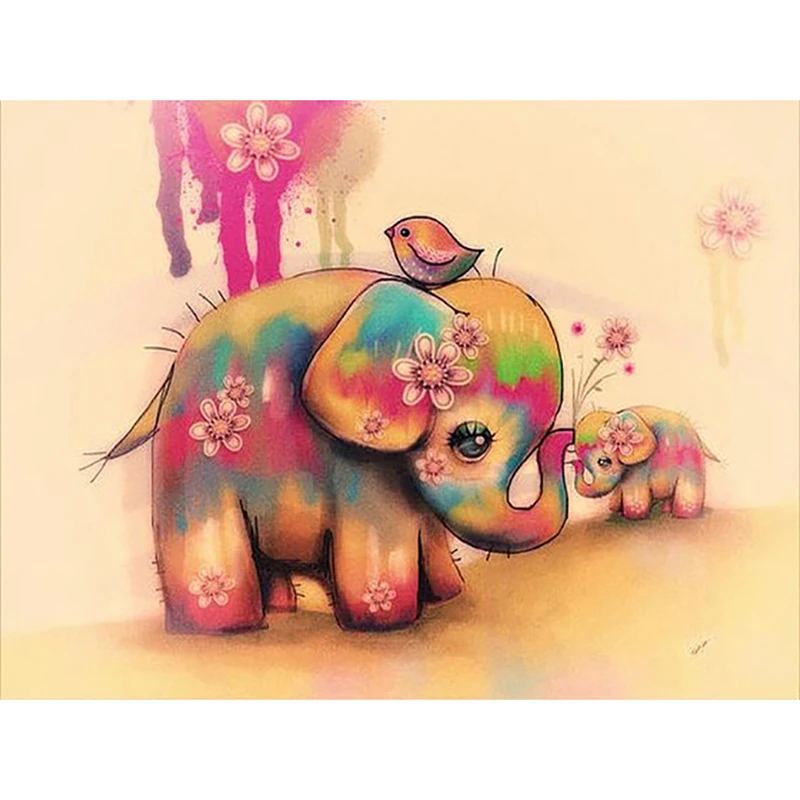 

Diamond Painting Full Drill Elephant Broderie Diamant Cartoon Diamond Cross Stitch Modern Home Decor Resin Picture Of Rhinestone