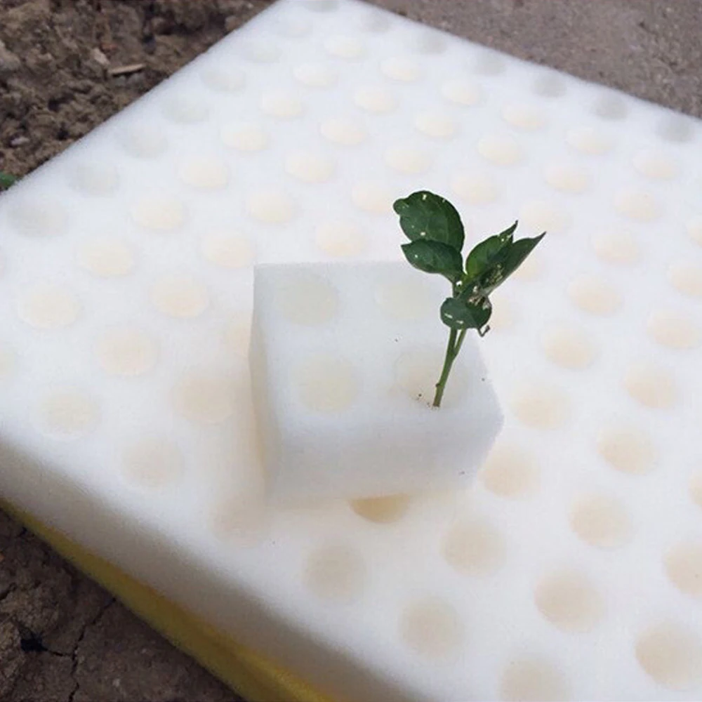 

100pcs White Seedling Sponge Soilless Hydroponic Vegetables Cultivation Plant Nursery Pots Seedlings Cloning Collar Garden