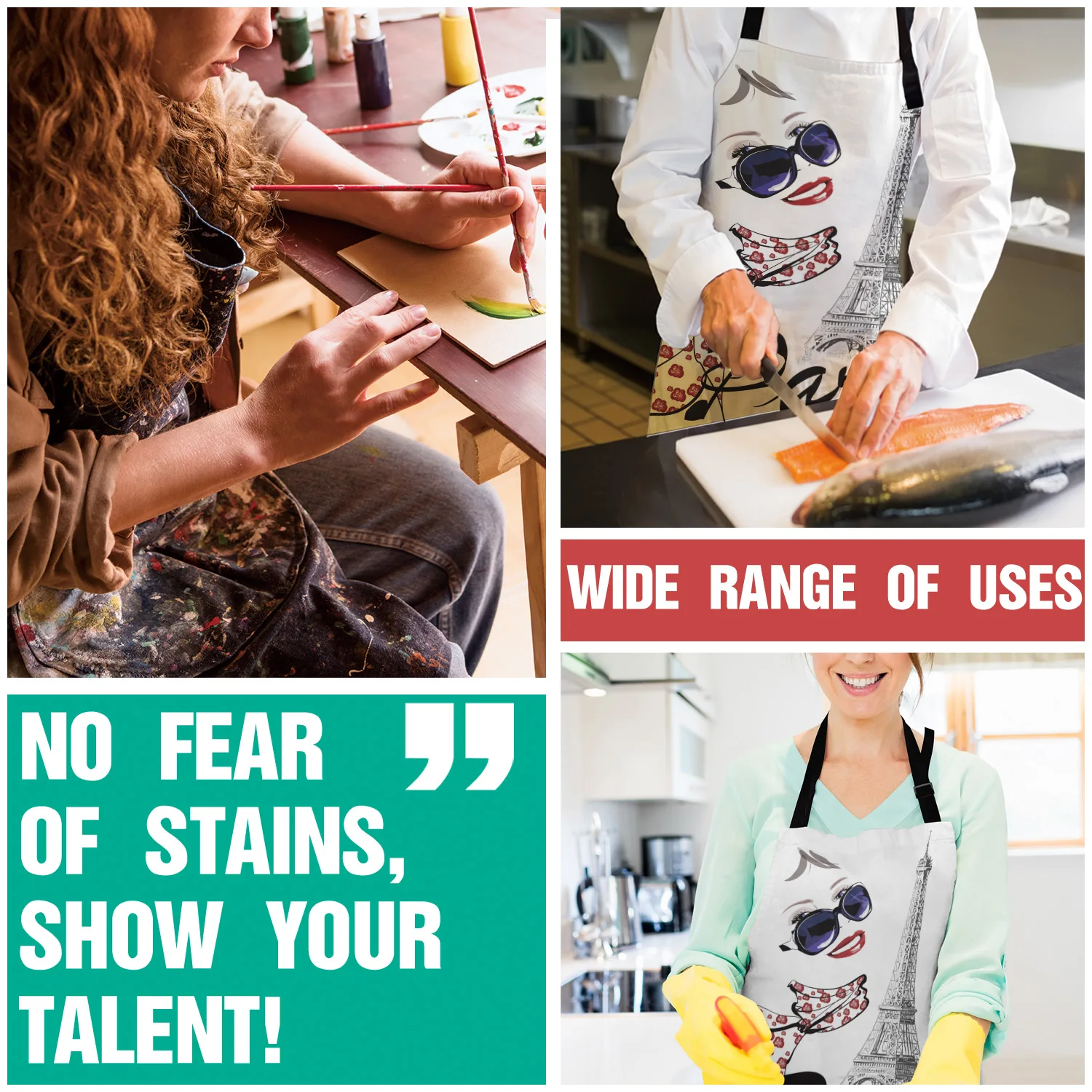 Красивая девушка Париж башня очки юбка искусство Европа узор кухня фартук для