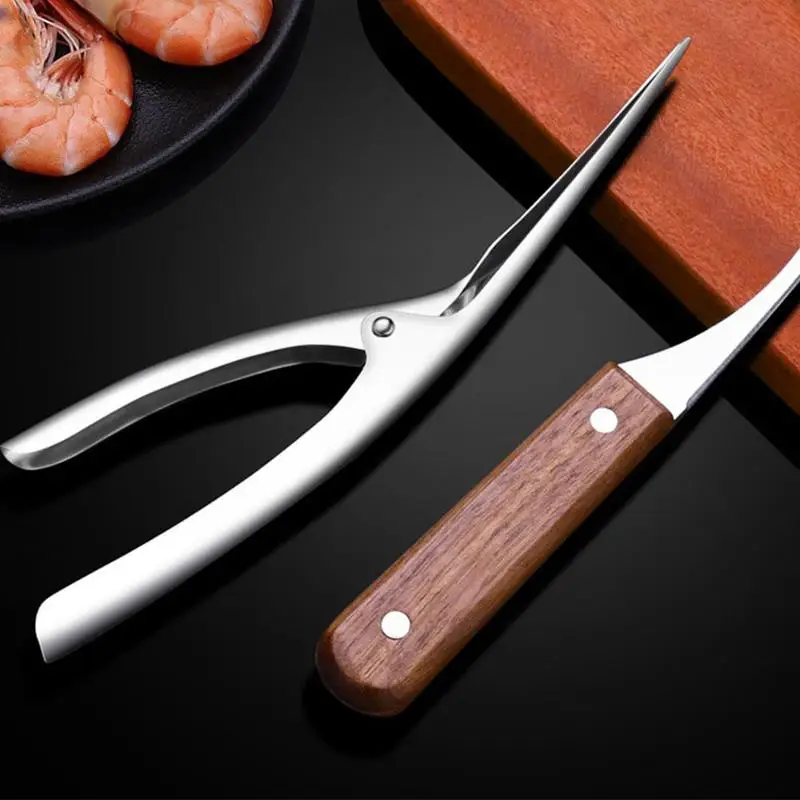 Walnut Shrimp Peeler Kitchen Appliances Portable Kitchen Tools Knife Shrimp Fishing Lobster Supplies Steel Practi A6A5