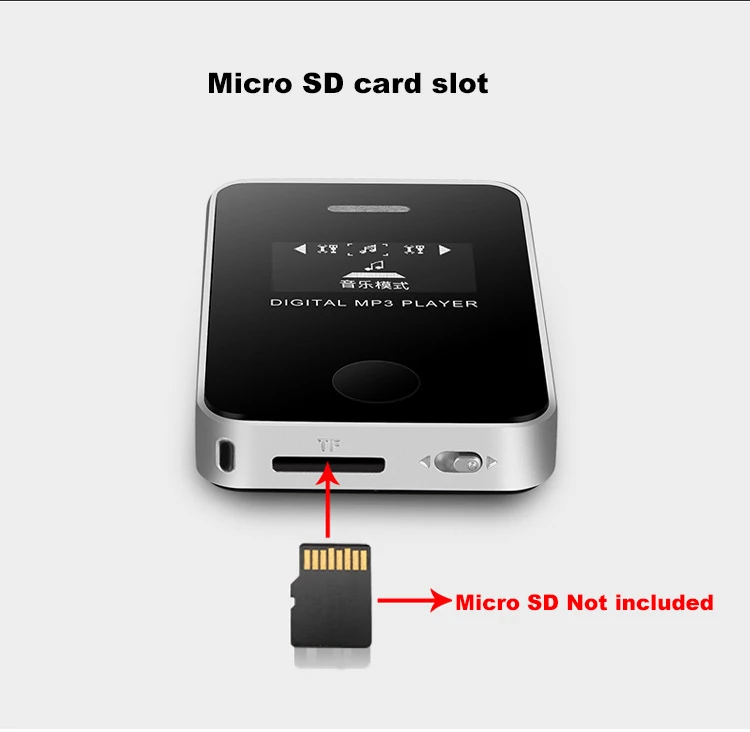 Мини mp3-плеер портативный MP3-плеер с зажимом поддержка 32 ГБ Micro SD TF карты ЖК-экран