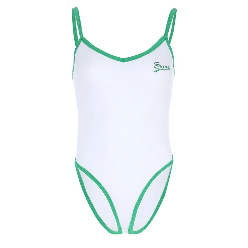 

Summer Hot Style Sexy Backless Low-Cut Edge V-neck Strap One-Piece Suit Women's Inner Wear Render Vest Figure-flattering