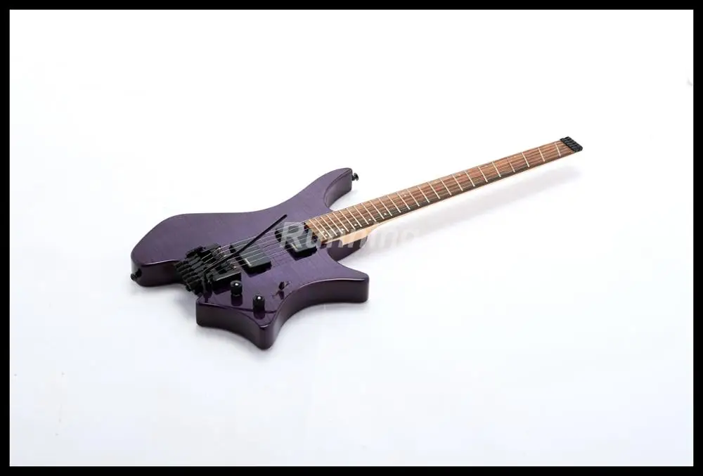 Высокое качество безголовая гитара цельный корпус из красного дерева