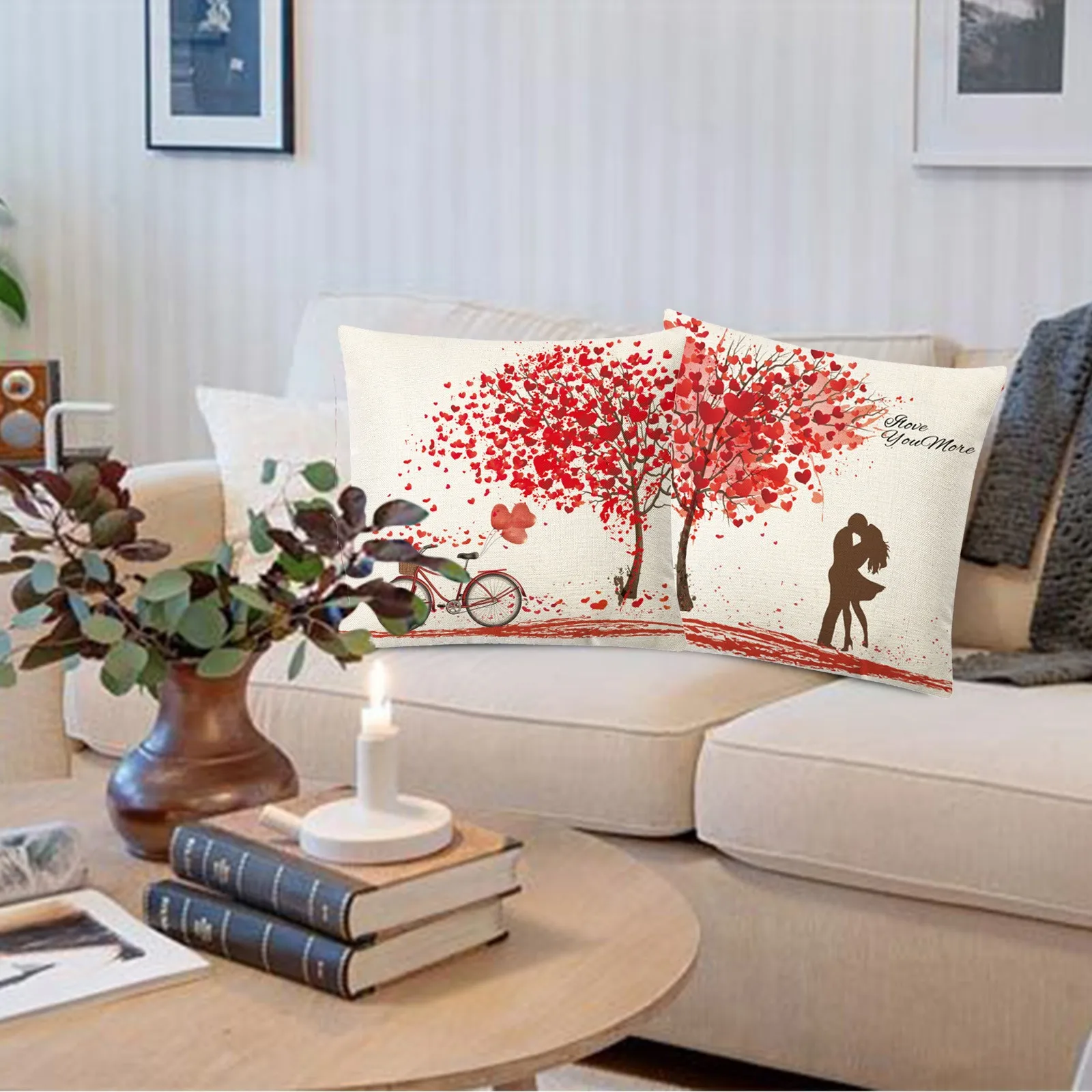 Наволочки с принтом Love Tree День Святого Валентина Наволочка на талию свадебная