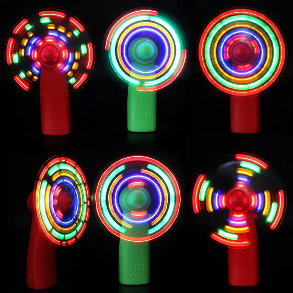 

Mini Fan Luminous Toy Colorful Lights Practical Handheld Electric Cooling Fan 4 Color Changing LED Light Concert Props toys