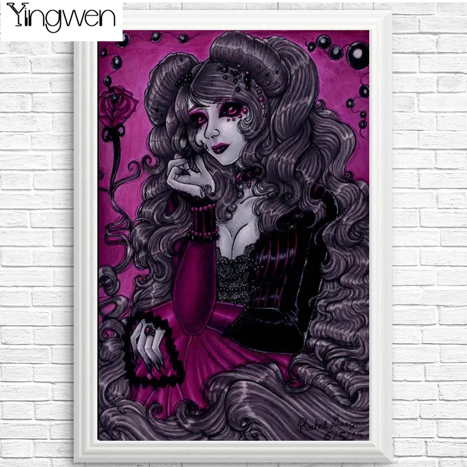 

5D Diamond Painting Horror Vampire Cartoon Girl Cross Stitch Kits Embroidery Handmade Art Mosaic Full Drill Home Decor Gifts