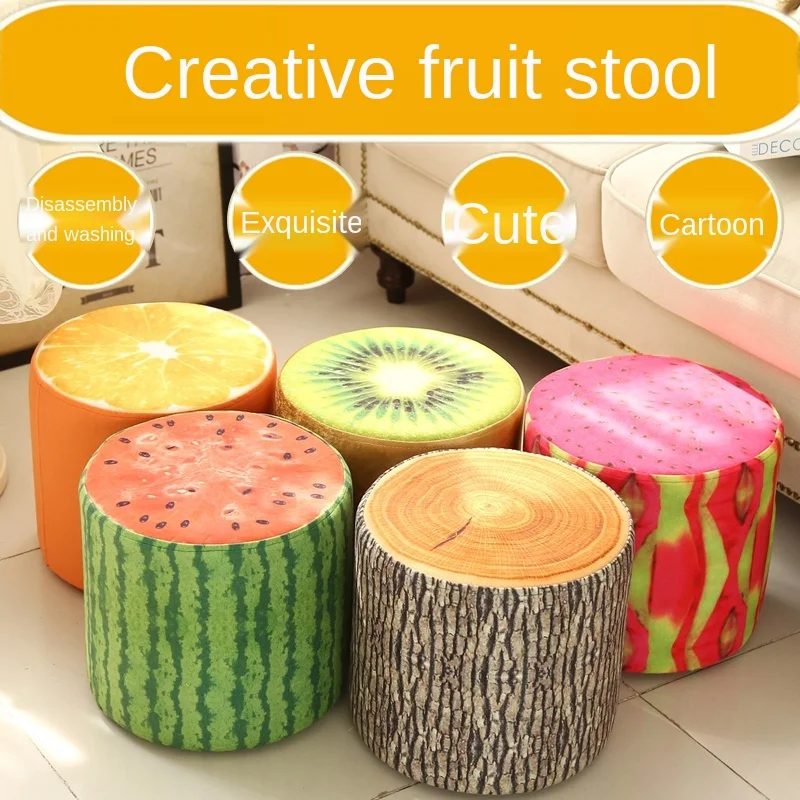 

Shoe Changing Stool Short Stool Creative Small Stool round Stool Fabric Fruit Stool Footstool Small Bench