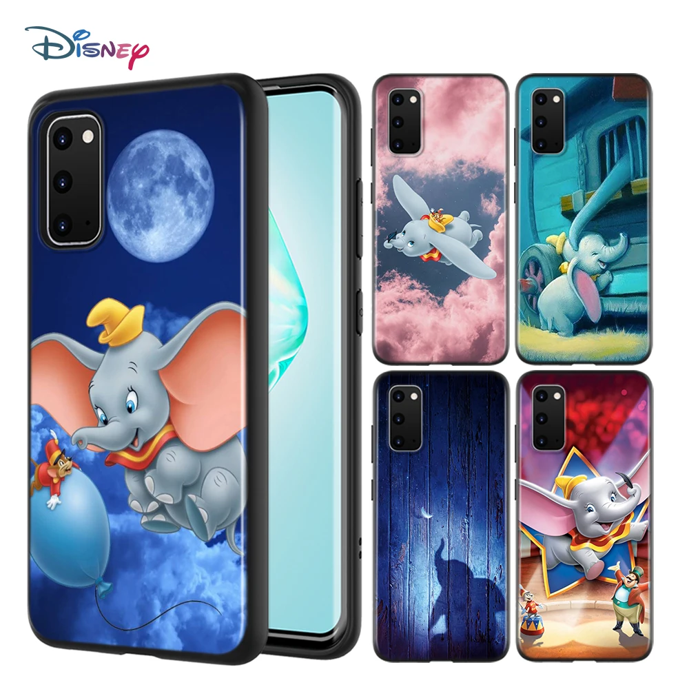

Black Cover Cute Baby Dumbo For Samsung Galaxy A01 A11 A12 A21 A21S A31 A41 A42 A51 A71 A32 A52 A72 A02S Soft Phone Case
