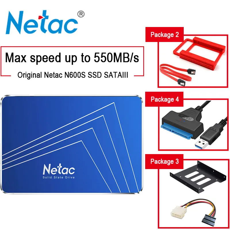 Netac жесткий диск hdd 2.5 ссд 1 ТБ 2 5 &quotsata usb disque dur ssd 512GB 256GB 128GB disco duro твердотельный