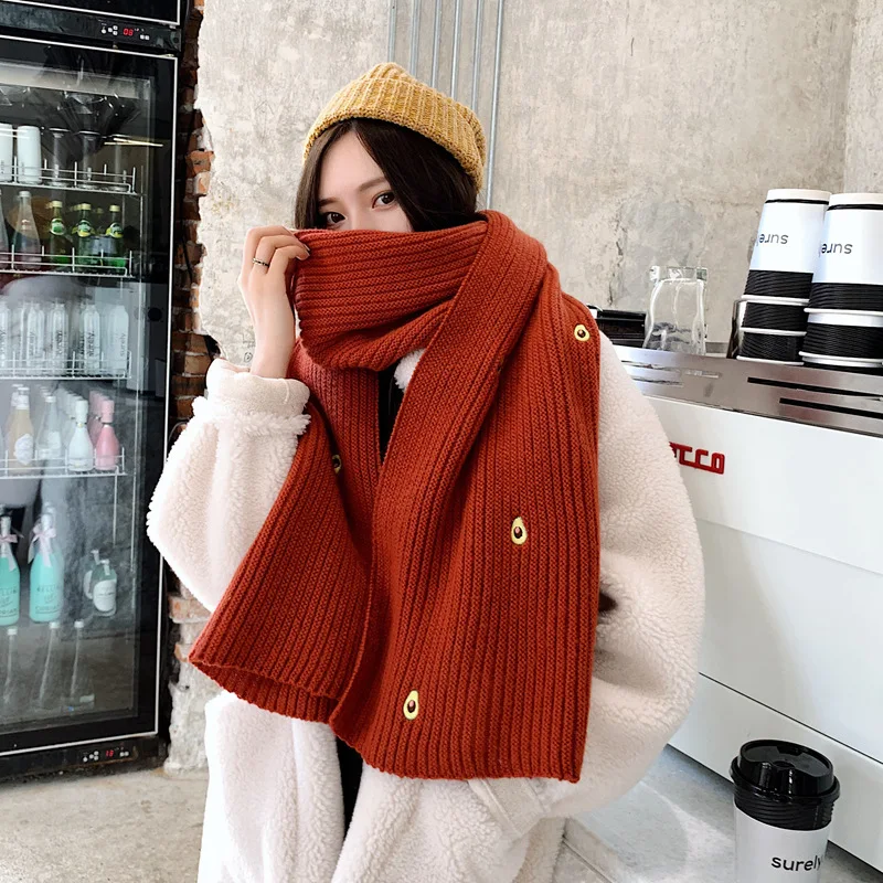 Зимний шарф большие длинные женские шарфы женский теплый вязаный повседневные
