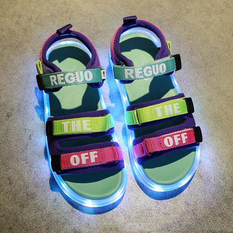 Повседневные летние тапочки для мальчиков и девочек сандалии сада пляжа Яркие