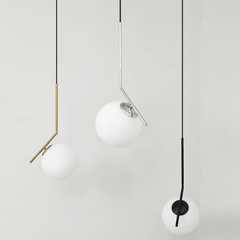 

Modern Glass Ball Pendant Lights For Home Dining Room Living Bedroom Hang Lamp Restaurant Decor Fixtures Lighting AC85-240V