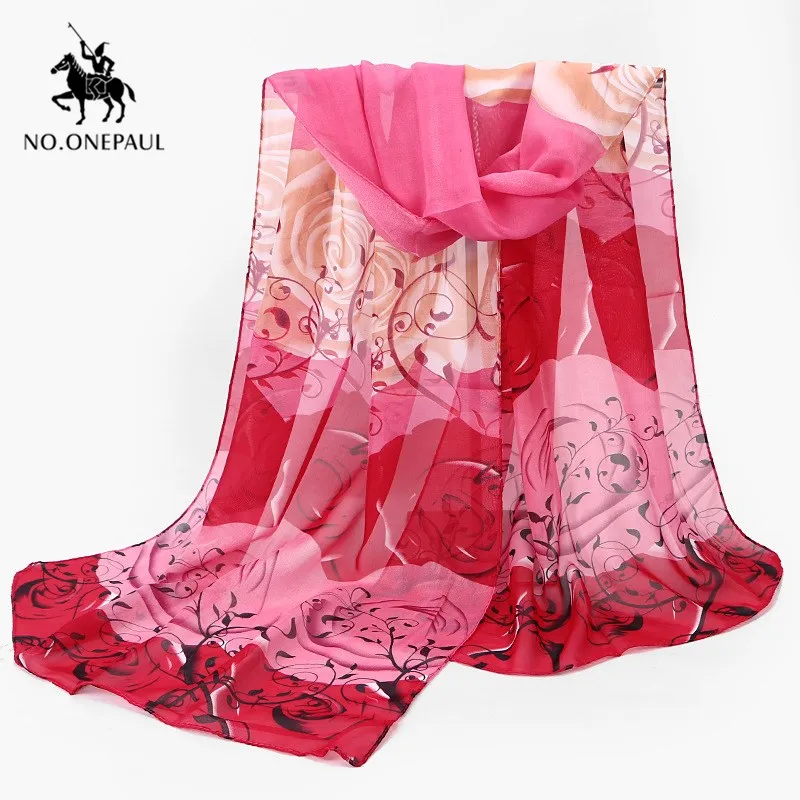 

Женский шифоновый шарф NO.ONEPAUL, разноцветный длинный шарф с цветочным принтом, Осень-зима 2020