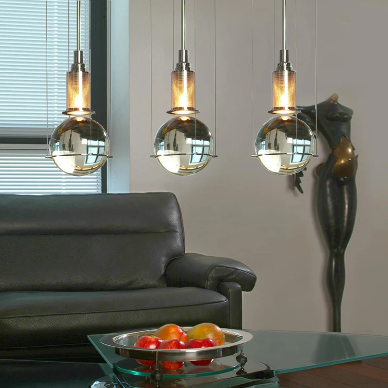 Lámpara industrial de cristal para cocina, accesorio de iluminación para candelabro, ventilador de techo, luces de techo